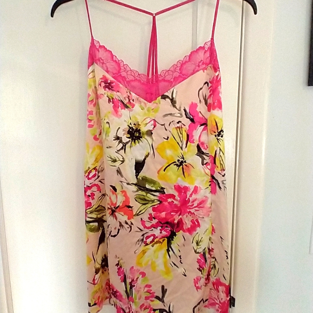 Floral lacy silky chemise